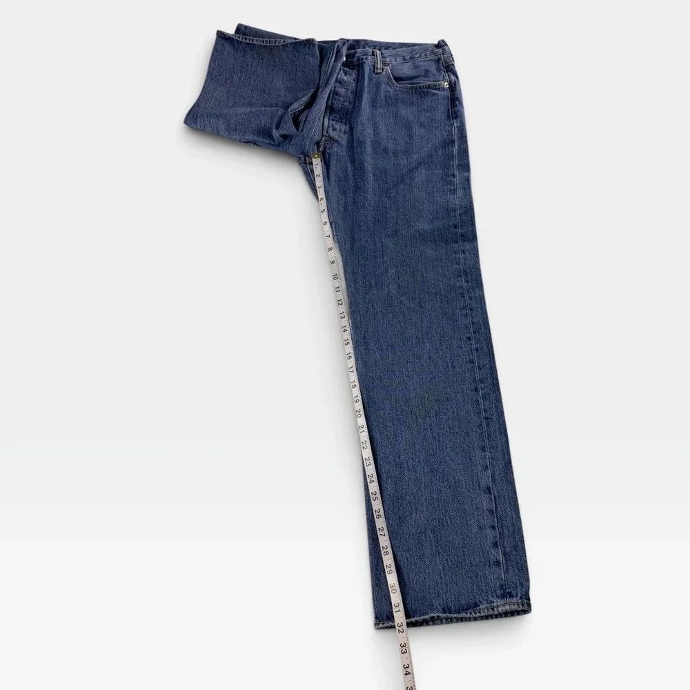 Levi's 501 Original Straight Leg Jeans Mens 36x32 Blue Medium Wash USA Good